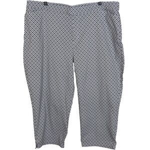 Susan Graver Printed Uptown Stretch Slim Leg Capri Pants Plus Size 24W